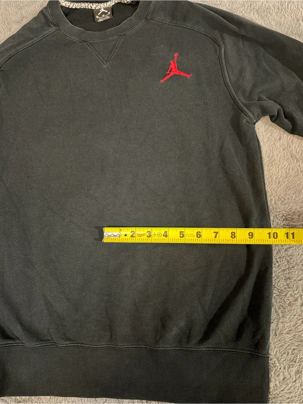 Jordan Black Sweatshirt with Red Jumpman Logo